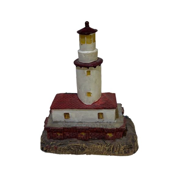Vtg Chicago Harbor Lighthouse Collection Hand Painted 4x5 Tabletop Decor - Picture 5 of 6